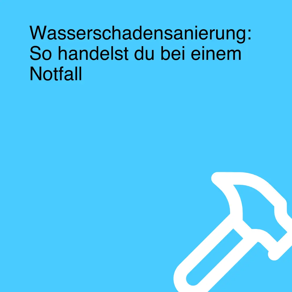 Wasserschadensanierung: So handelst du bei einem Notfall