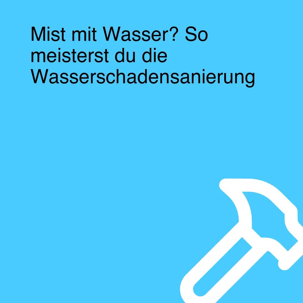Mist mit Wasser? So meisterst du die Wasserschadensanierung